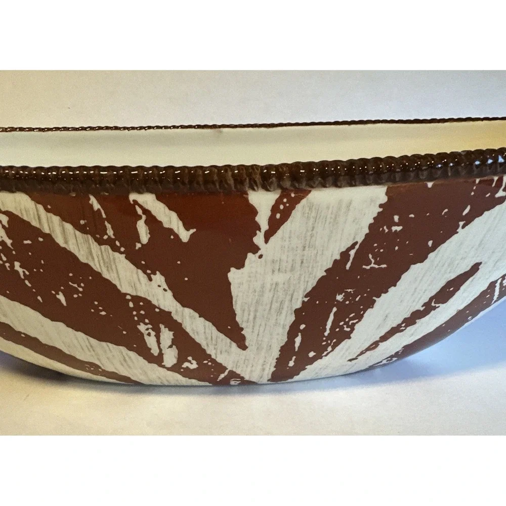 Raymond Waites Safari International Oval Bowl Brown Zebra Animal Print
